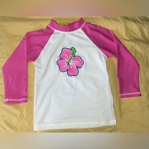 Flap Happy Kids UV 50 NWT Hibiscus Rash Guard Swim Top Size 5